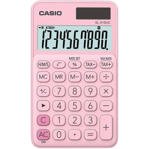CASIO 10-digit pocket calculator - solar and battery powered