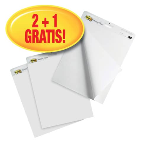 Blocchi lavagna Post-it® Meeting Chart bianco 63,5x77,5 cm 30 fogli