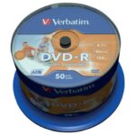 DVD-R Verbatim 16x 4.7 GB Printable Spindle Case