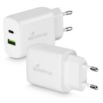 Media Range 3.1A Dual USB A-C charger socket for smartphones and tablets white