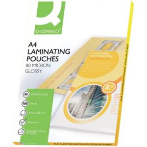 Pouches for Q-Connect laminating machines 2x80 µm glossy finish A4