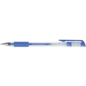 Penna a sfera inchiostro gel Q-Connect con cappuccio 0,5 mm blu -