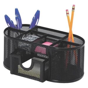 Portaoggetti Q-Connect 23,5x10x11,2 cm nero con cassetto - 7 scomparti
