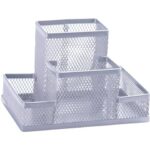 Q-Connect holder 10,3x10x15,3 cm silver small - 4 compartments