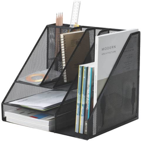 Q-Connect holder 34.5x29x29.5 cm black large - 8 compartments