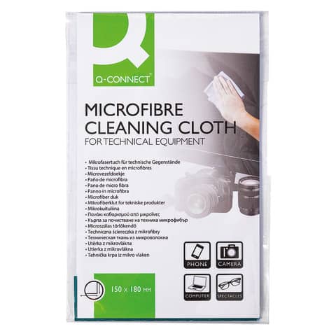 Panno pulizia in microfibra Q-Connect per occhiali-Cd-Dvd in busta