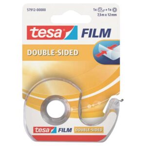 Double-sided adhesive tape tesa tesafilm® 12 mm x 7.5 m in snail with metal blade