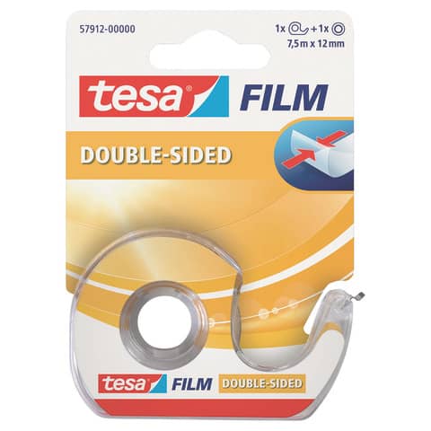 Double-sided adhesive tape tesa tesafilm® 12 mm x 7.5 m in snail with metal blade