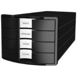 IMPULS HAN polystyrene chest of drawers with 4 closed drawers black