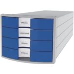 Cassettiera IMPULS HAN in polistirolo con 4 cassetti chiusi blu