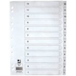 Divisore numerico Q-Connect bianco 22,5x29,7 cm ppl 1-12