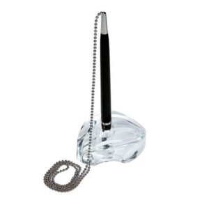 Base in acrilico con stiloforo Lebez refill nero formato 5,5x8x3 cm