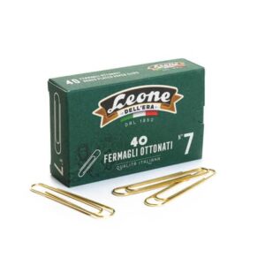 Fermagli Leone acciaio ottonato N. 7 1,6x75 mm rotondi ottone