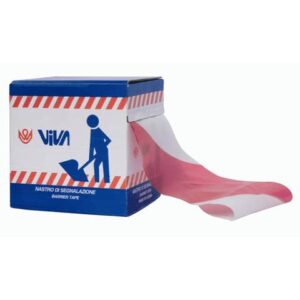 Nastro segnalazione Viva messaggio bianco/rosso 70mm x 200m
