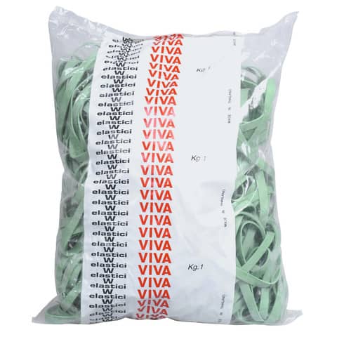 Viva Elastic Webbing in natural rubber bag green 150x8 mm