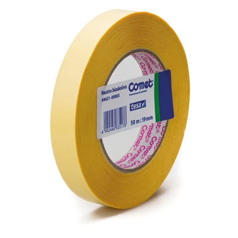 Nastro biadesivo Comet OPP trasparente 19 mm x 50 m - polipropilene senza