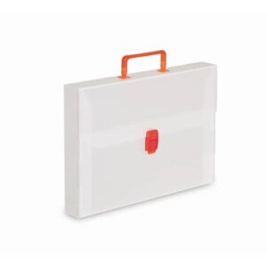 Favorit one-latch poly-canvas file case white