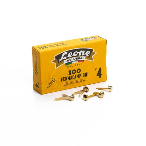 Fermacampioni Leone Dell'Era in acciaio testabombata N.4 20 mm ottone