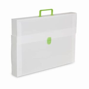 Valigetta portadisegni Favorit a una chiusura polionda cannettato bianco