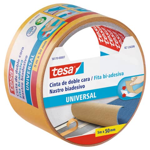 Tesa Universal double-sided hand-tearable tape 50 mm x 5 m white