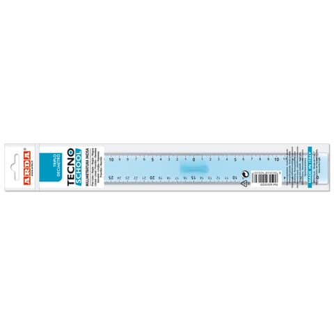 Triplo decimetro ARDA Linea Tecnoschool polistirolo termoresistente azzurro