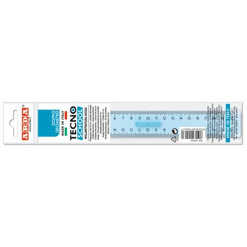 Doppio decimetro ARDA Linea Tecnoschool polistirolo termoresistente azzurro