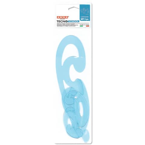Set curvilinee ARDA Serie Tecnoschool polistirolo termoresistente azzurro