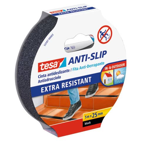 Tesa extra strong hand tear tape 25 mm x 5 m black