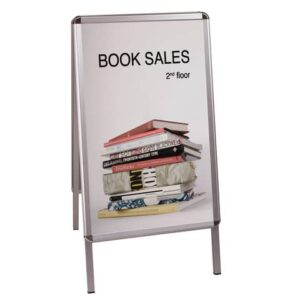 Bi-Office double-sided poster easel with snap frame 64x89 cm