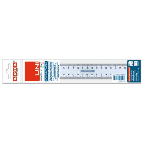 Doppio decimetro ARDA Linea Uni plastica fumé ottico trasparente 20 cm