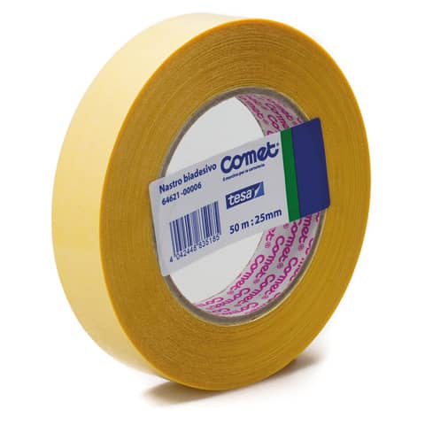Nastro biadesivo Comet OPP trasparente 25 mm x 50 m - polipropilene senza