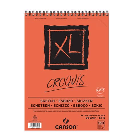 Spiral bound album CANSON Sketch XL white ivory 90 gsm 120 sheets A4