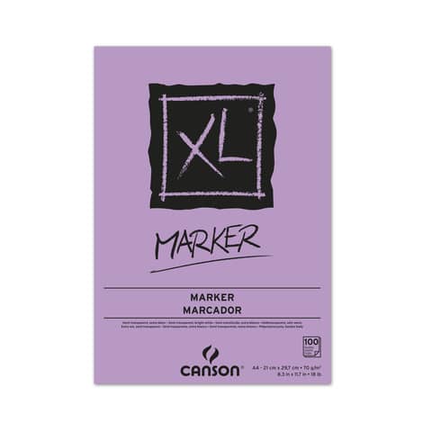 Blocco collato lato corto CANSON XL Marker bianco 70 g/m² 100 fogli A4