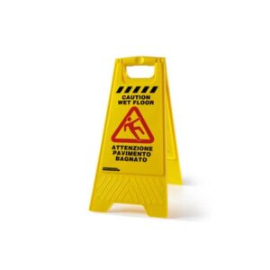 Cartello Pavimento Bagnato Perfetto Factory giallo -21x30xh62 cm