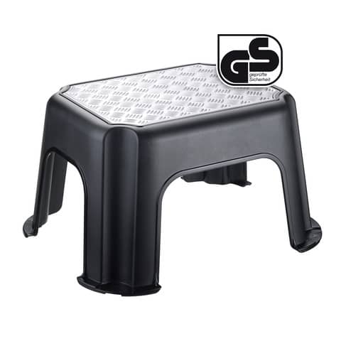 Sgabello Rotho fisso portata 150 kg 37x30x34 cm nero/alluminio