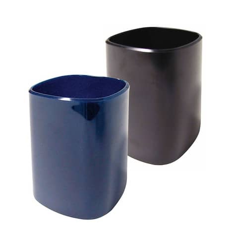 Pen holder ARDA Pastel polystyrene matt blue 6.5x6.5x9.5 cm