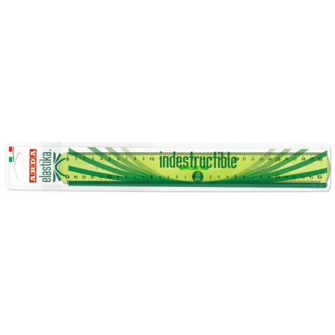 Triplo decimetro ARDA Linea Elastika plastica flessibile verde trasparente 30