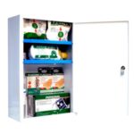 PVS First Aid Cabinet 3 shelves - 2 internal compartments white - metal - 3