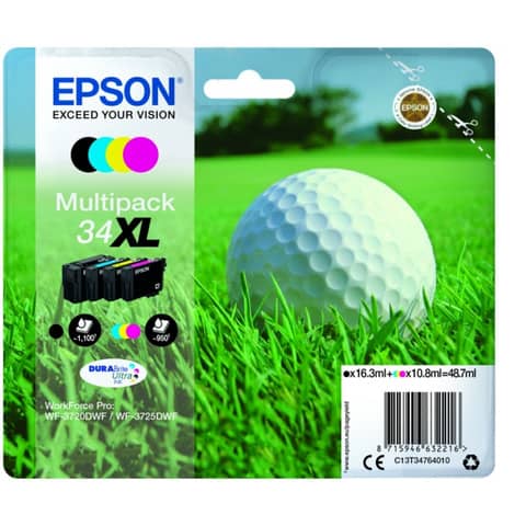 Cartucce inkjet alta capacità Pallina da golf 34XL Epson