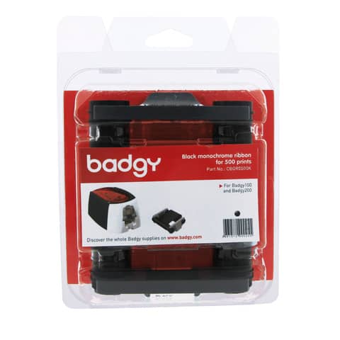 Print ribbon for Evolis Badgy 500 prints/single-colour ribbon black