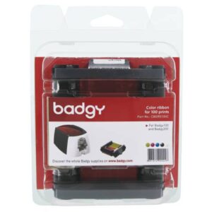 YMCKO print ribbon for Evolis Badgy printer 100 prints/ribbon