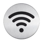 Adhesive pictogram 'Wifi' DURABLE metallic silver Ø 83 mm