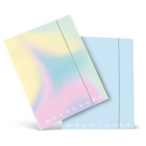 Cartella a 3 lembi con elastico PIGNA Monocromo Pastel in cartoncino con dorso