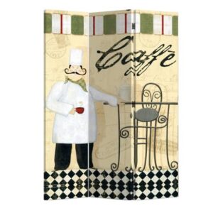 Paravento a 3 ante Serena Group in legno e carta di riso fantasia Stones 120x180