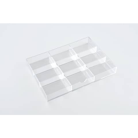 TECNOSTYL 9-compartment transparent acrylic drawer divider