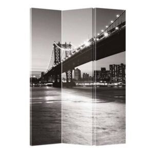 Paravento a 3 ante Serena Group in legno e carta di riso fantasia Brooklyn