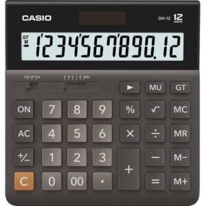 Casio desktop calculator 12-digit display - solar and battery black