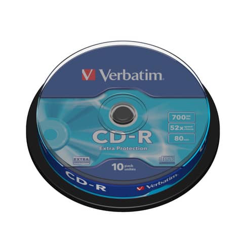 CD-R Extra Protection Verbatim 700 MB 52x Spindle Case