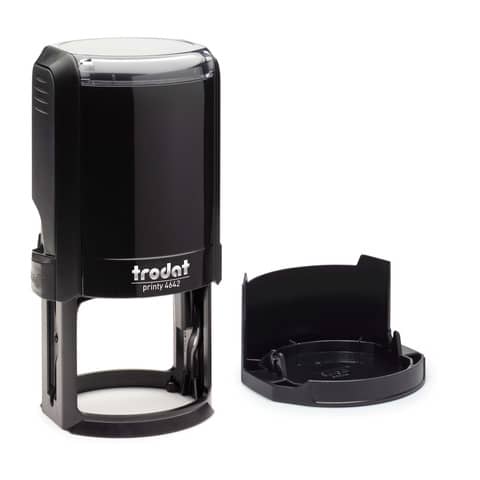 Timbro di testo TRODAT PRINTY 4642 in plastica Ø 42 nero -