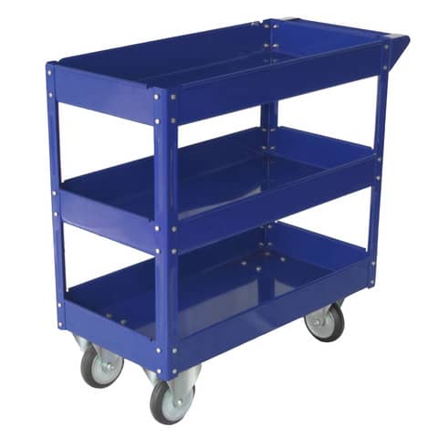 Carrello in acciaio Serena Group a 3 ripiani blu 84x41x82 cm - portata 100 kg